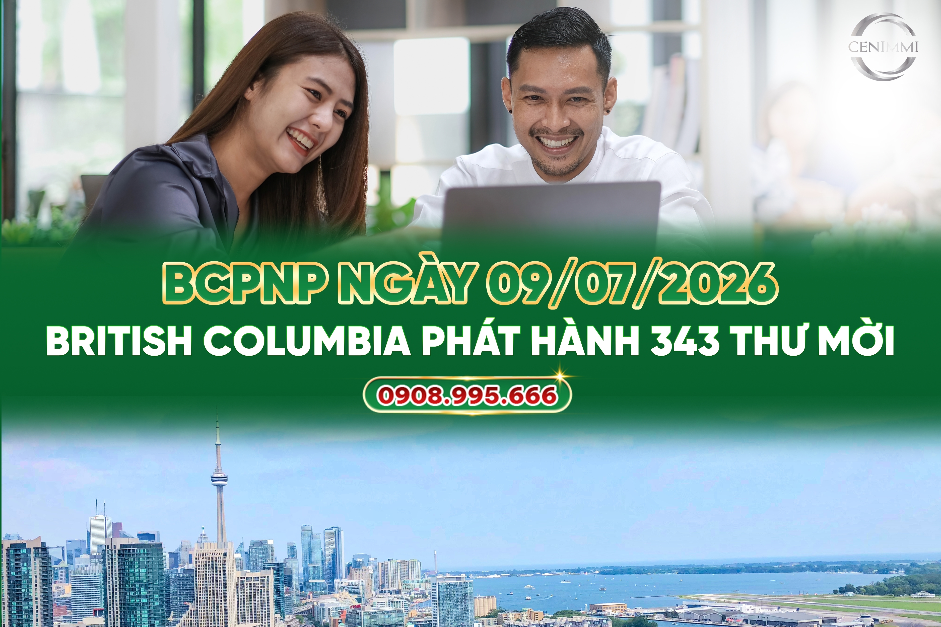 BCPNP ngày 09/07/2026: British Columbia phát hành 343 thư mời 