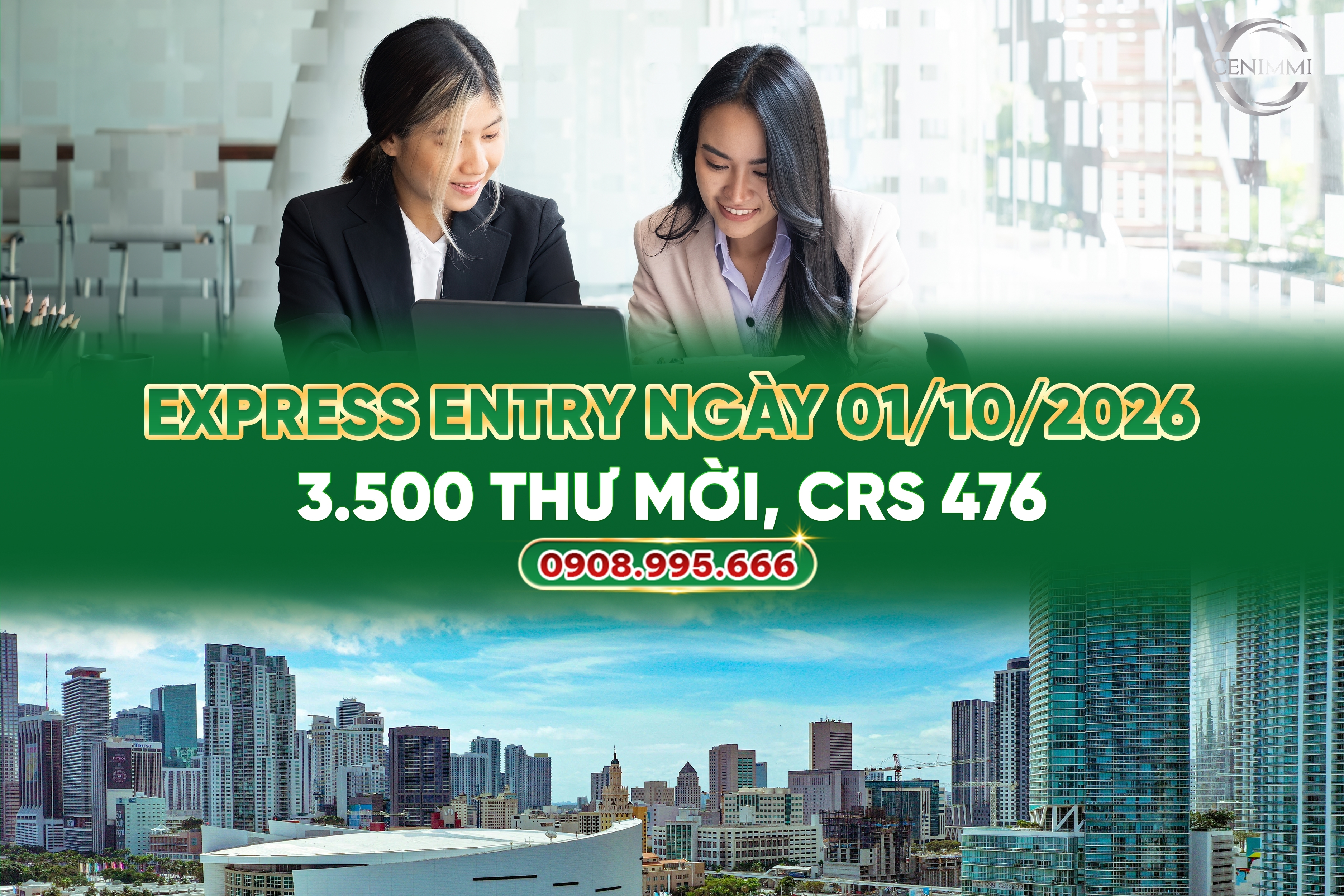 Express Entry ngày 01/10/2026: 3.500 thư mời, CRS 476