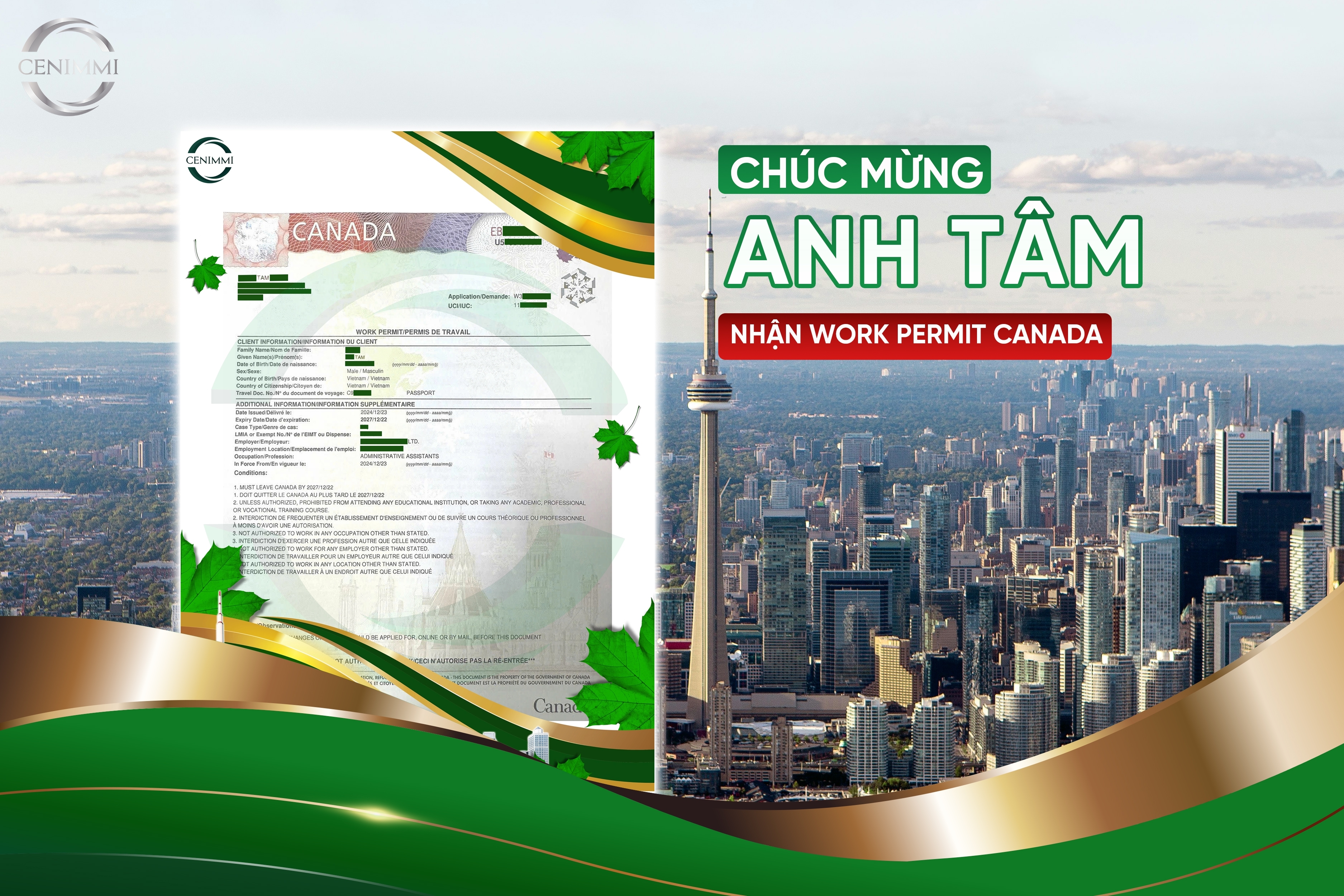 HÀNH TRÌNH NHẬN WORK PERMIT CANADA CỦA ANH TÂM