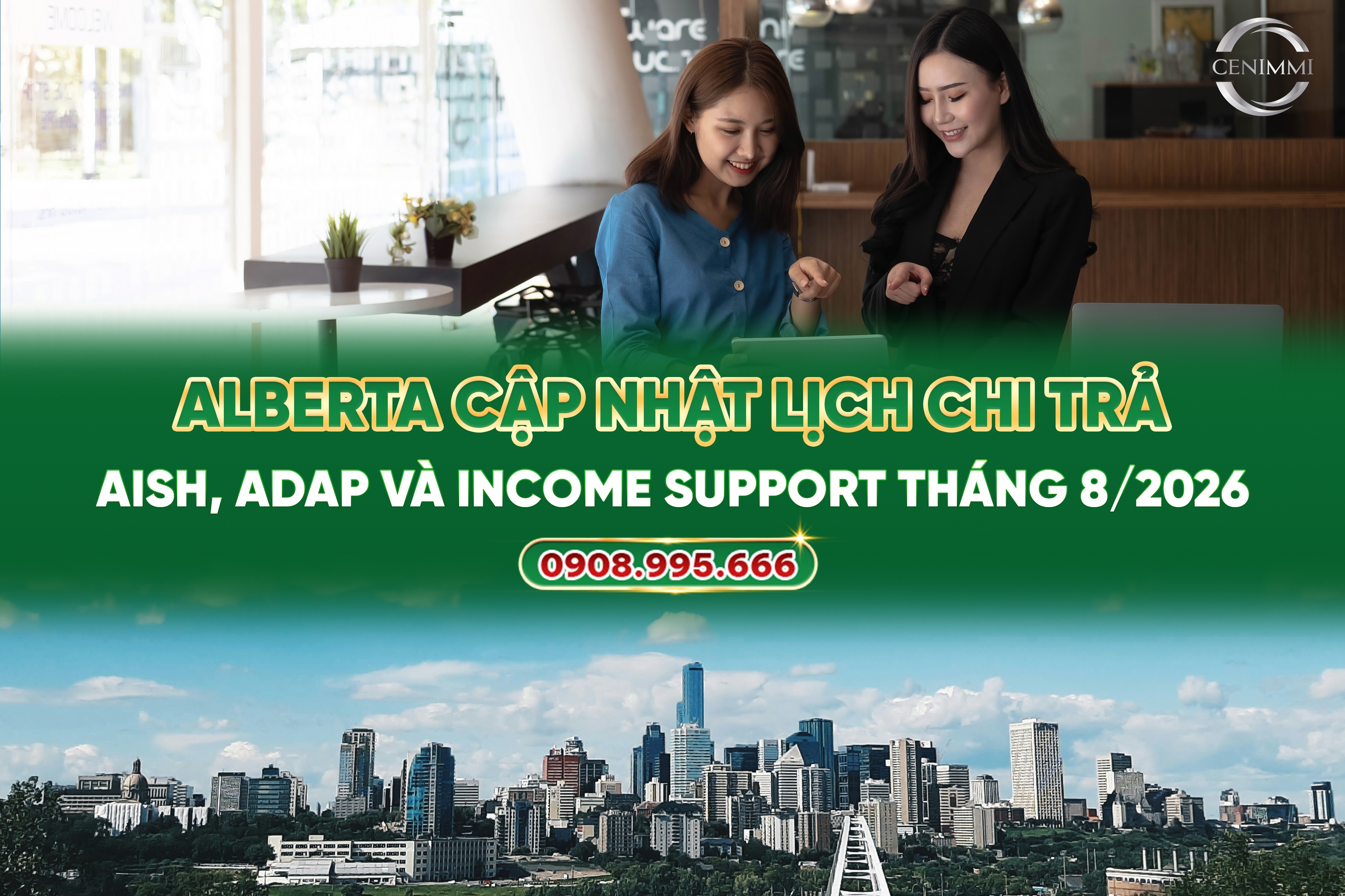 Alberta cập nhật lịch chi trả AISH, ADAP và Income Support tháng 8/2026