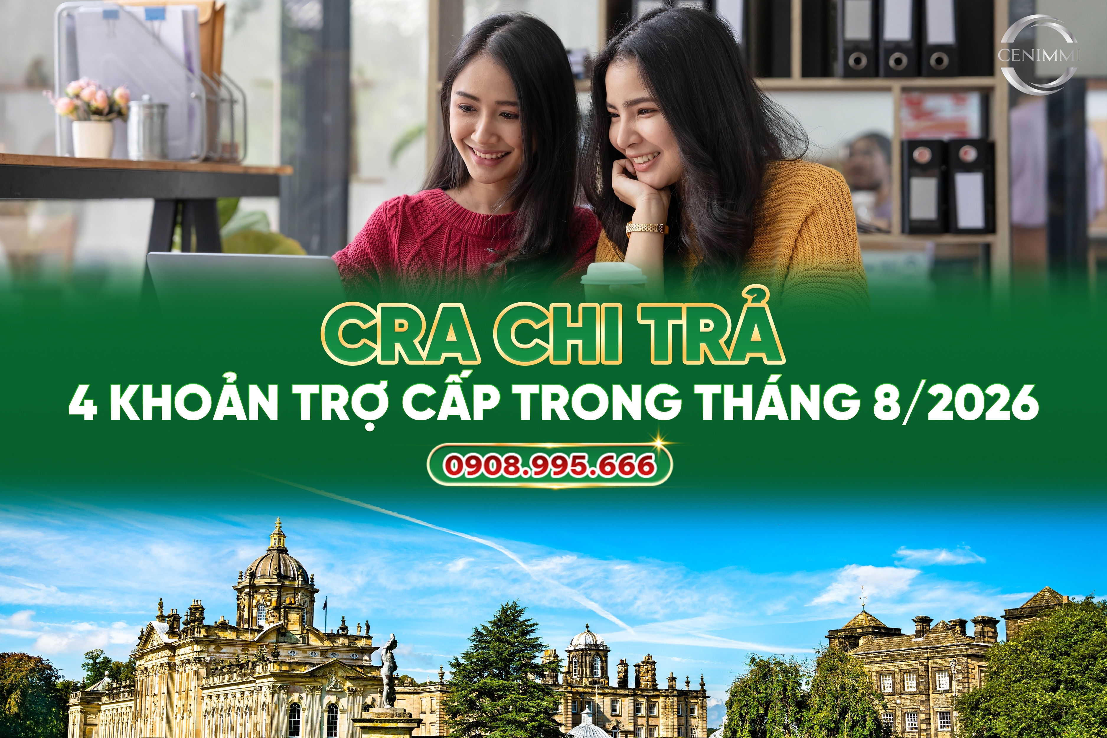 CRA chi trả 4 khoản trợ cấp trong tháng 8/2026
