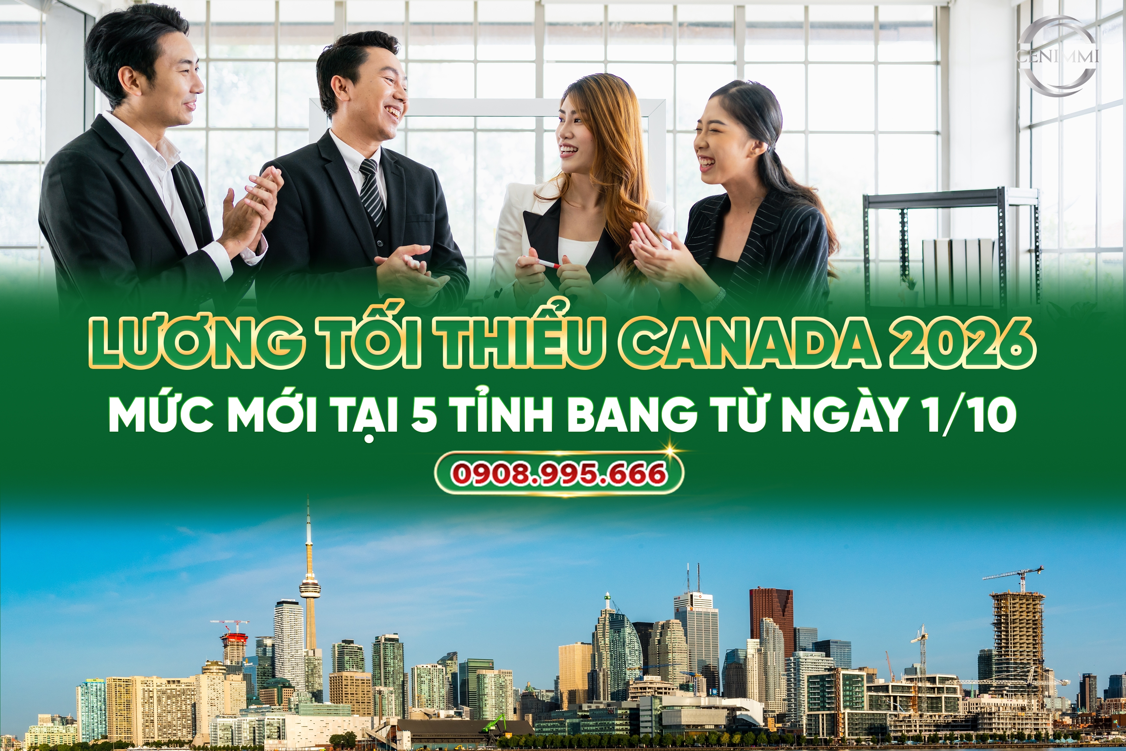 Lương tối thiểu Canada 2026: Mức mới tại 5 tỉnh bang từ ngày 1/10